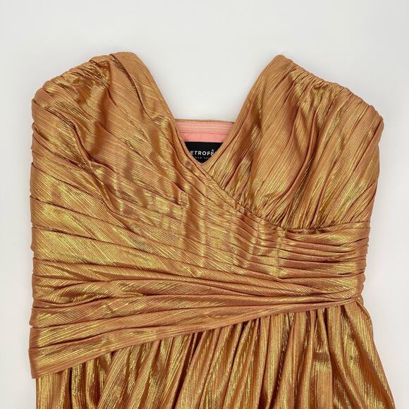 Retrofete Waldorf Dress in Metallic Rose Gold (Apricot) - Picture 3 of 12